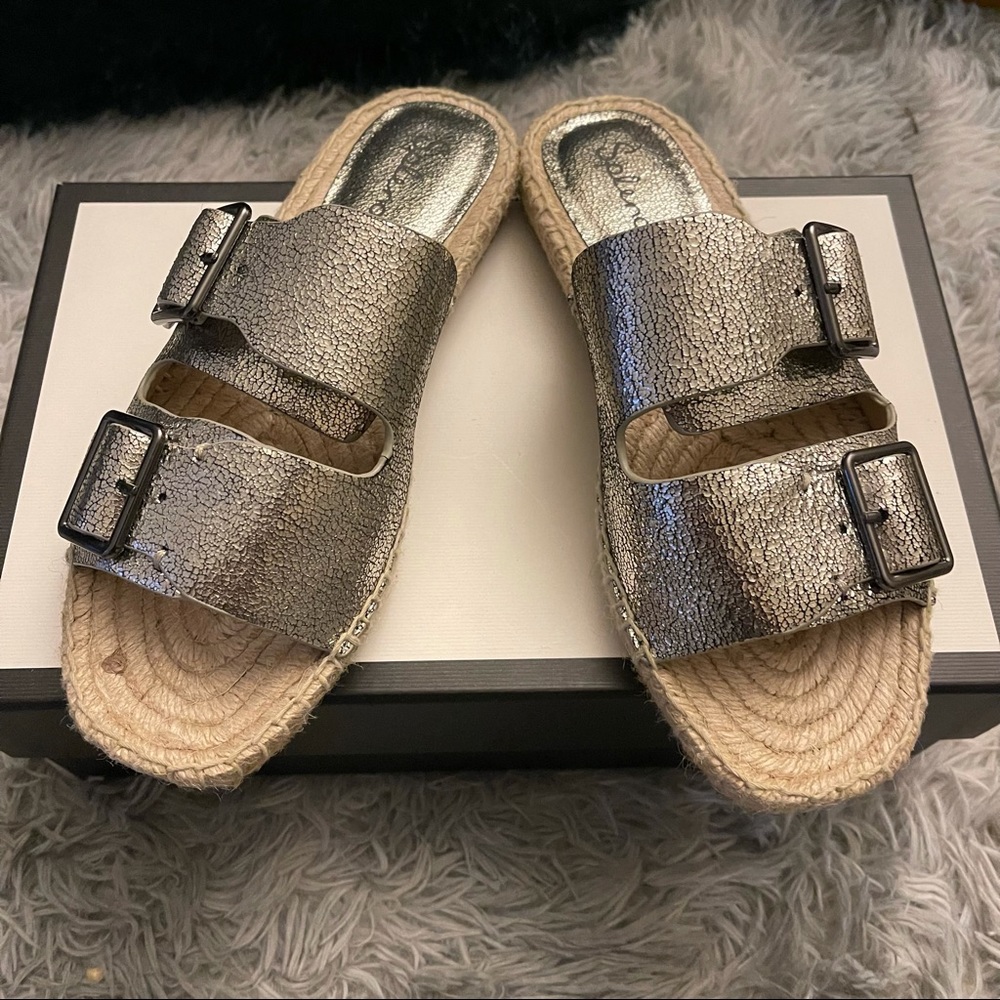 Splendid Blake Metallic Slides Espadrille US 7.5